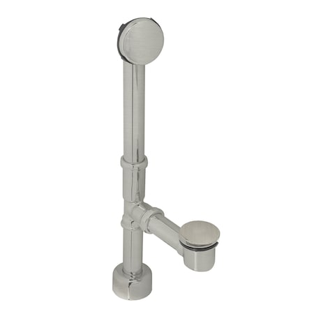 Westbrass Finished European Tip Toe Bath Waste, Hidden Overflow -14" Make-Up, 17 Ga. in Satin Nickel D3251HK-07